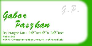 gabor paszkan business card